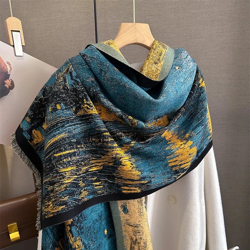 Khăn Nữ Len Cashmere Cao Cấp KQVG-WD001 Phong Cách Van Gogh